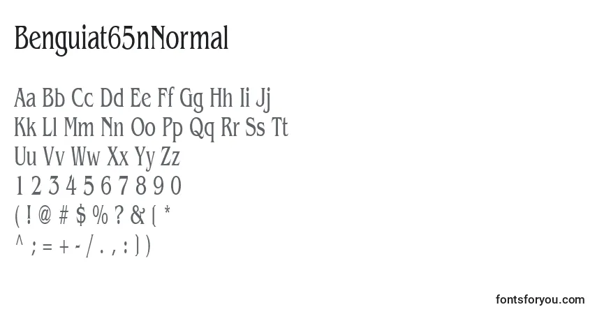 A fonte Benguiat65nNormal – alfabeto, números, caracteres especiais