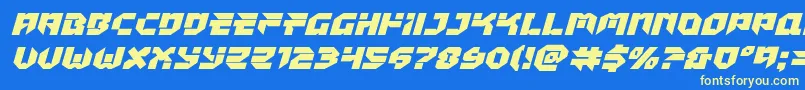 Tokyodrifterexpandital Font – Yellow Fonts on Blue Background