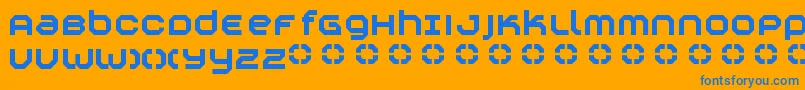 Construktiv Font – Blue Fonts on Orange Background