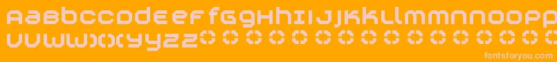 Construktiv-Schriftart – Rosa Schriften auf orangefarbenem Hintergrund