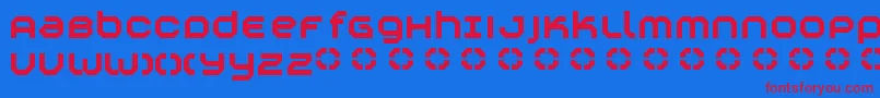 Construktiv Font – Red Fonts on Blue Background