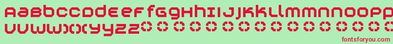 フォントConstruktiv – 赤い文字の緑の背景