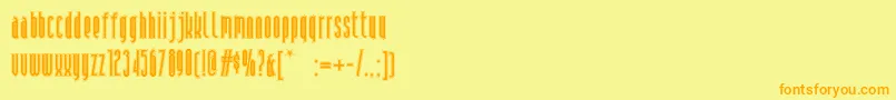 Andironoutlinenf Font – Orange Fonts on Yellow Background