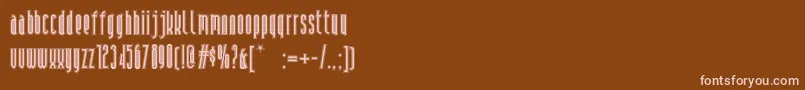 Andironoutlinenf Font – Pink Fonts on Brown Background