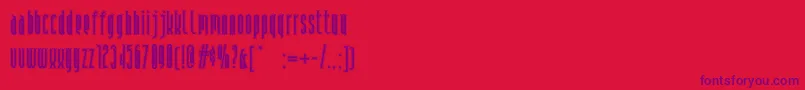 Andironoutlinenf Font – Purple Fonts on Red Background
