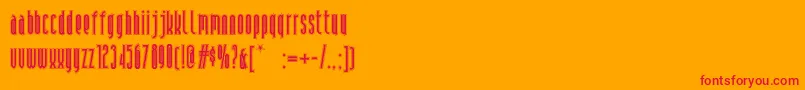Andironoutlinenf Font – Red Fonts on Orange Background