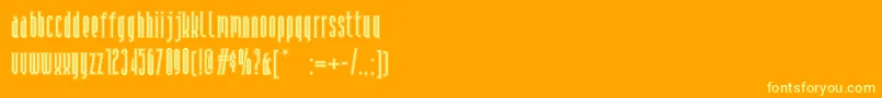 Andironoutlinenf Font – Yellow Fonts on Orange Background