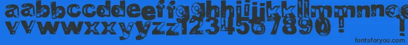 DjbBadStampJob2 Font – Black Fonts on Blue Background