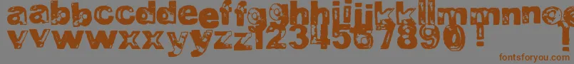 DjbBadStampJob2-Schriftart – Braune Schriften auf grauem Hintergrund