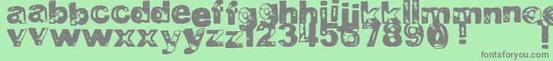 DjbBadStampJob2 Font – Gray Fonts on Green Background