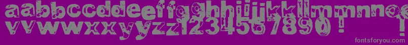 DjbBadStampJob2-Schriftart – Graue Schriften auf violettem Hintergrund
