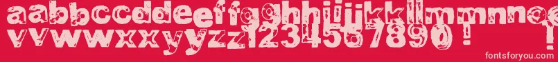 DjbBadStampJob2 Font – Pink Fonts on Red Background