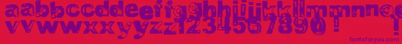 DjbBadStampJob2 Font – Purple Fonts on Red Background