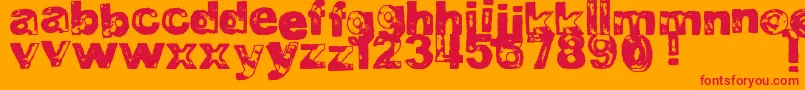 fuente DjbBadStampJob2 – Fuentes Rojas Sobre Fondo Naranja
