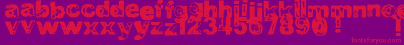 DjbBadStampJob2 Font – Red Fonts on Purple Background
