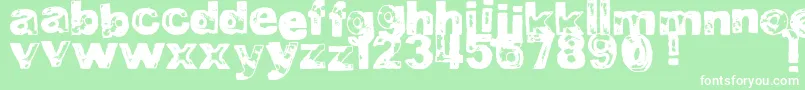 フォントDjbBadStampJob2 – 緑の背景に白い文字