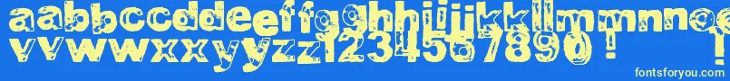 DjbBadStampJob2 Font – Yellow Fonts on Blue Background