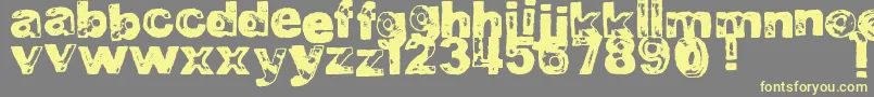 DjbBadStampJob2 Font – Yellow Fonts on Gray Background