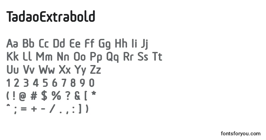 Schriftart TadaoExtrabold – Alphabet, Zahlen, spezielle Symbole