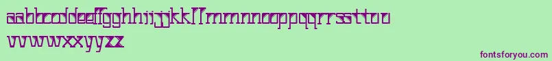 Corner-Schriftart – Violette Schriften auf grünem Hintergrund