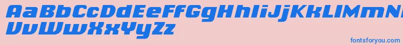 フォントChiqReducedBlackitalic – ピンクの背景に青い文字