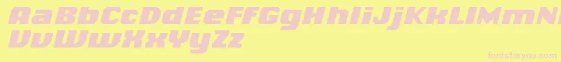 ChiqReducedBlackitalic Font – Pink Fonts on Yellow Background