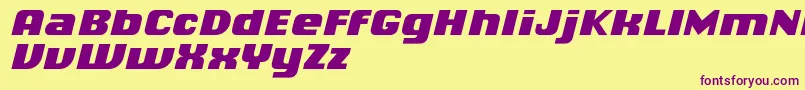 ChiqReducedBlackitalic Font – Purple Fonts on Yellow Background