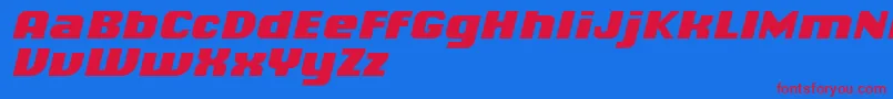 ChiqReducedBlackitalic Font – Red Fonts on Blue Background