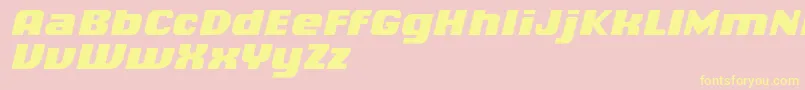 ChiqReducedBlackitalic Font – Yellow Fonts on Pink Background