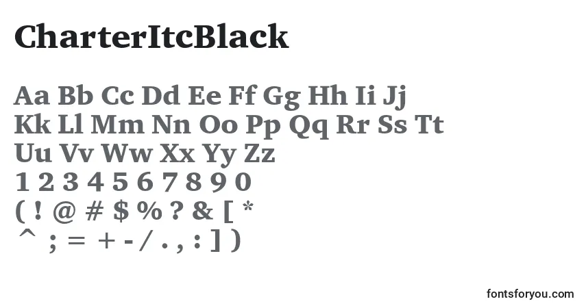 A fonte CharterItcBlack (79705) – alfabeto, números, caracteres especiais