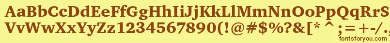 CharterItcBlack Font – Brown Fonts on Yellow Background