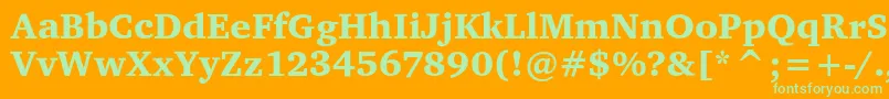 CharterItcBlack Font – Green Fonts on Orange Background