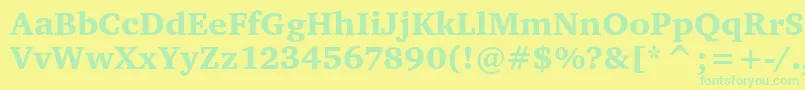 フォントCharterItcBlack – 黄色い背景に緑の文字