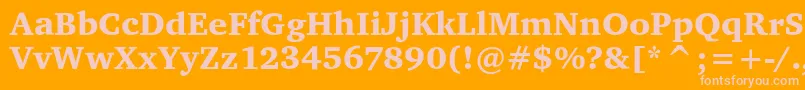 CharterItcBlack Font – Pink Fonts on Orange Background