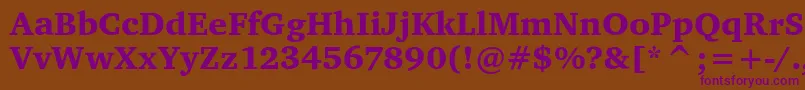 CharterItcBlack Font – Purple Fonts on Brown Background