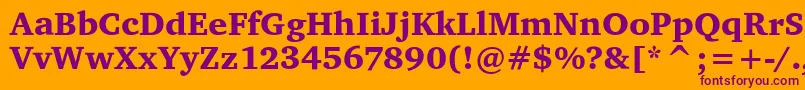 CharterItcBlack Font – Purple Fonts on Orange Background