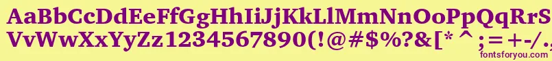 CharterItcBlack Font – Purple Fonts on Yellow Background