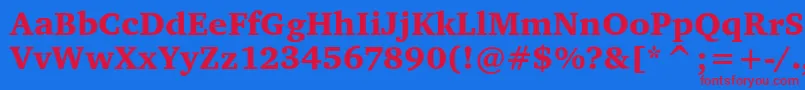 フォントCharterItcBlack – 赤い文字の青い背景