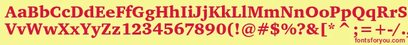 CharterItcBlack Font – Red Fonts on Yellow Background