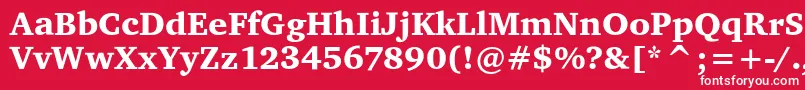 フォントCharterItcBlack – 赤い背景に白い文字