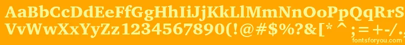 CharterItcBlack Font – Yellow Fonts on Orange Background