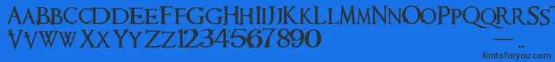 Requiem Font – Black Fonts on Blue Background