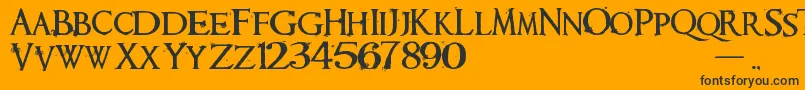 Requiem Font – Black Fonts on Orange Background