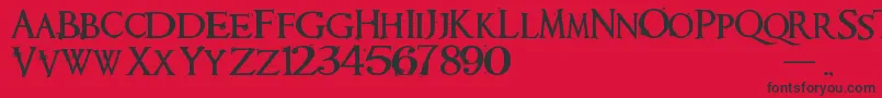 Requiem Font – Black Fonts on Red Background