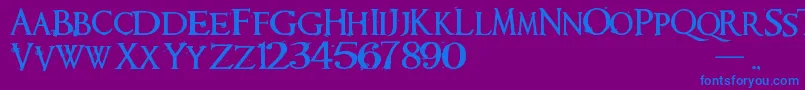 Requiem Font – Blue Fonts on Purple Background