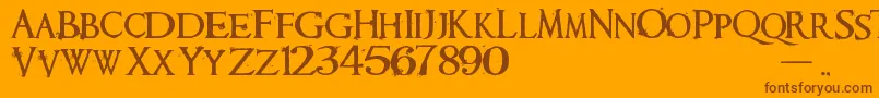 Requiem Font – Brown Fonts on Orange Background