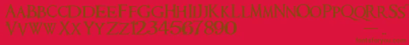 Requiem Font – Brown Fonts on Red Background