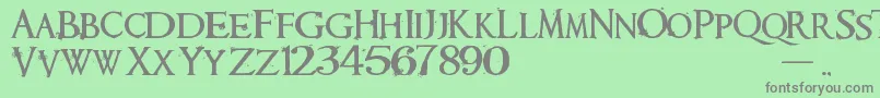 フォントRequiem – 緑の背景に灰色の文字