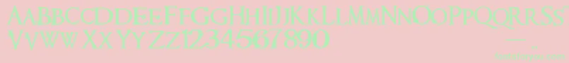 Requiem-Schriftart – Grüne Schriften auf rosa Hintergrund