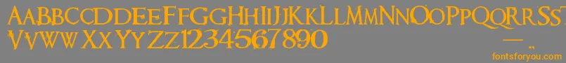 Requiem Font – Orange Fonts on Gray Background